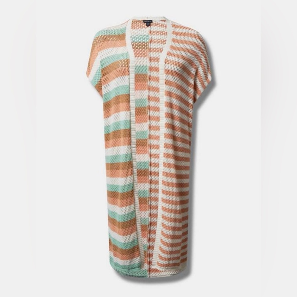 Torrid - Multicolor Striped Duster Sweater Size 5/6